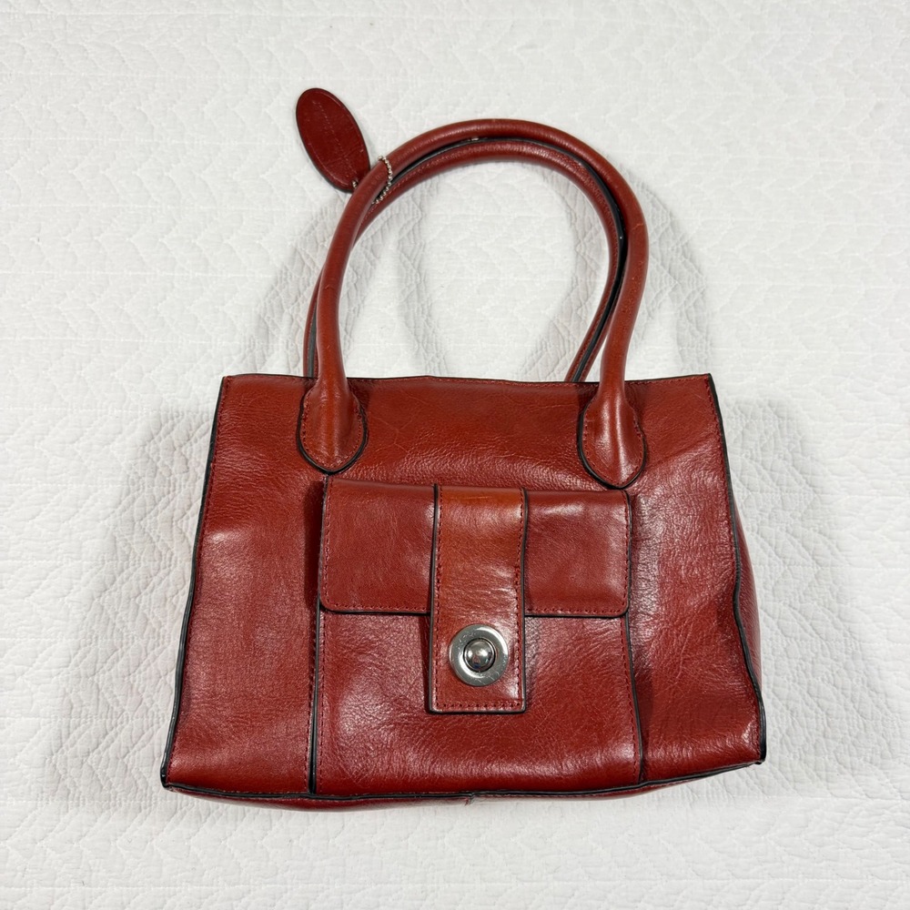Wilsons Leather Women Handbag Front Pocket Burgundy Red Retro Style Y2K EUC